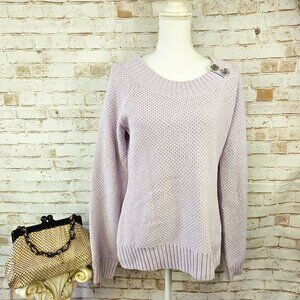 Bob Timberlake Size L Lavender Silver Metallic Pullover Sweater Long Sleeve Knit